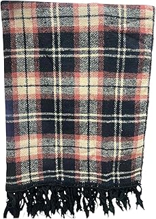 وشاح شتوي للنساء بنمط مربعات ملفوف للنساء، شال مريح ودافئ بتصميم كاجوال متعدد الاستخدامات وناعم وأنيق، مقاس 1.7 × 0.6 متر