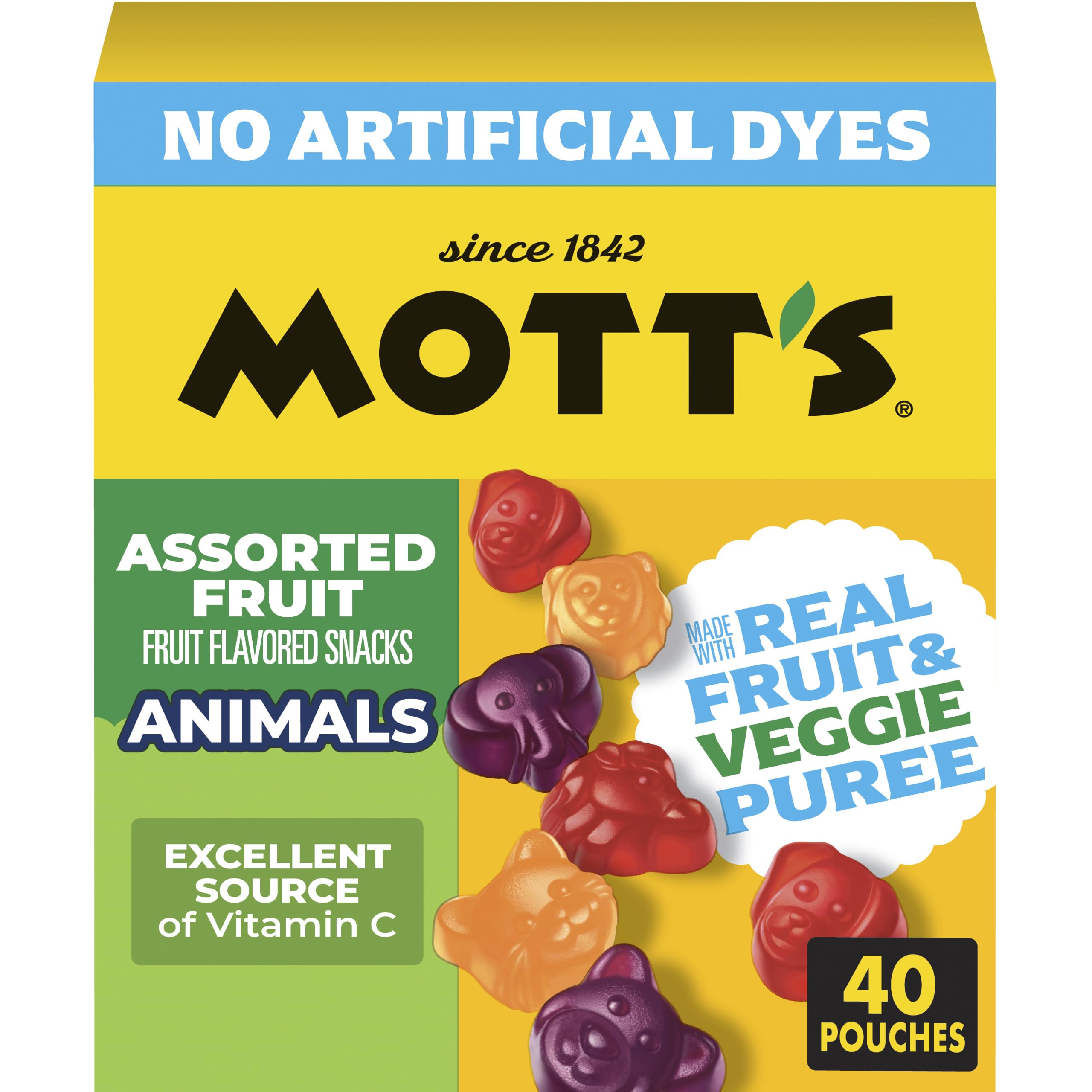 Mott's Assorted Fruit Flavored Snacks, Made with Real Fruit Puree, 40 Pack — grocery & food deal
