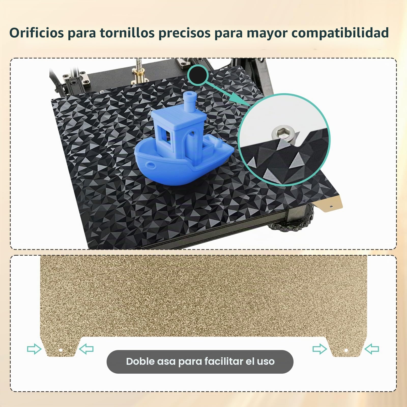 IdeaFormer PEO+PEI Cama Magnetica Plataforma de Acero Placa de Impresora 3D 235x235mm, PEO liso PEI Texturizado de Doble cara Hoja para Creality K1/Ender 5 S1/Ender 3 S1/Ender 3 V3 SE/Ender 3 V3 KE