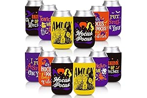 Whaline 12Pcs Halloween Witch Theme Can Sleeves Hocue Pocus Can Cover