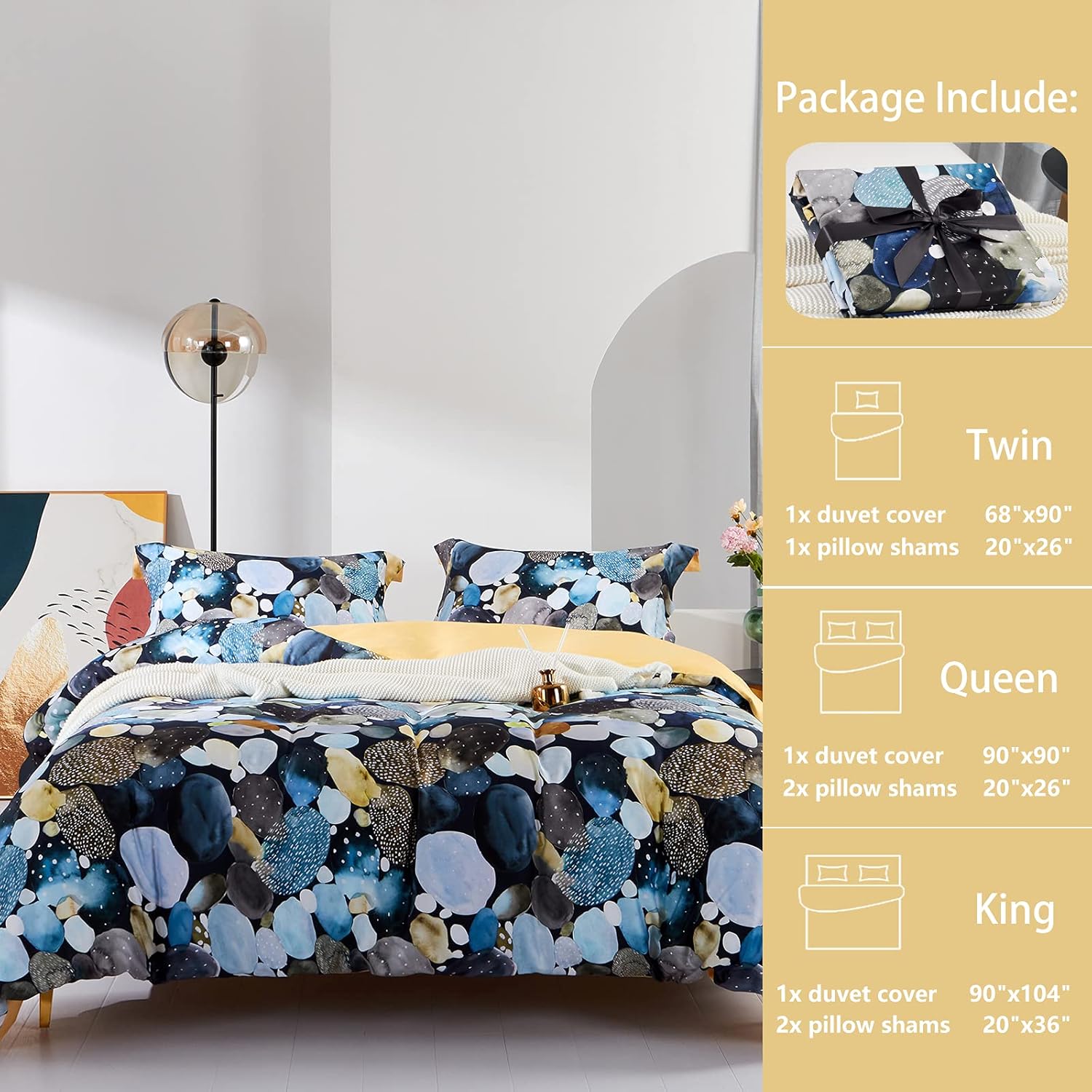 Holiday Deals 🛒 MILDLY Bedding Duvet Cover Sets Queen Size, Colorful Painting Pattern Yellow Queen Comforter Cover 100% Egyptian Cotton Beeding Set(No Comforter) Best Promo MILDLY Bedding Duvet Cover Sets Queen Size, Colorful Painting Pattern Yellow Queen Comforter Cover 100% Egyptian Cotton Beeding Set(No Comforter)