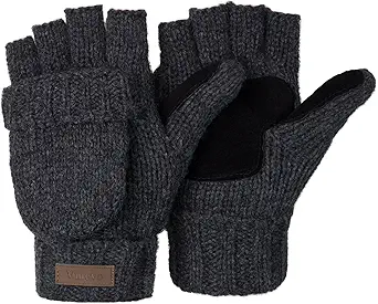ViGrace Winter Knitted Convertible Fingerless Gloves Wool Mittens Warm Mitten Glove for Women and Men at Amazon Women’s Clothing store