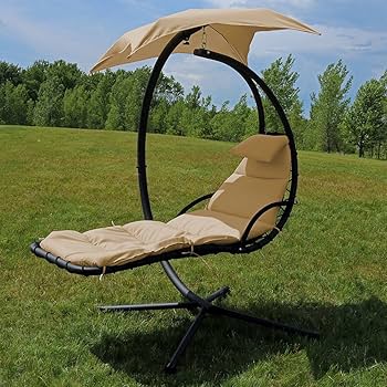 Amazon.com : Sunnydaze Floating Chaise Lounger Swing Chair