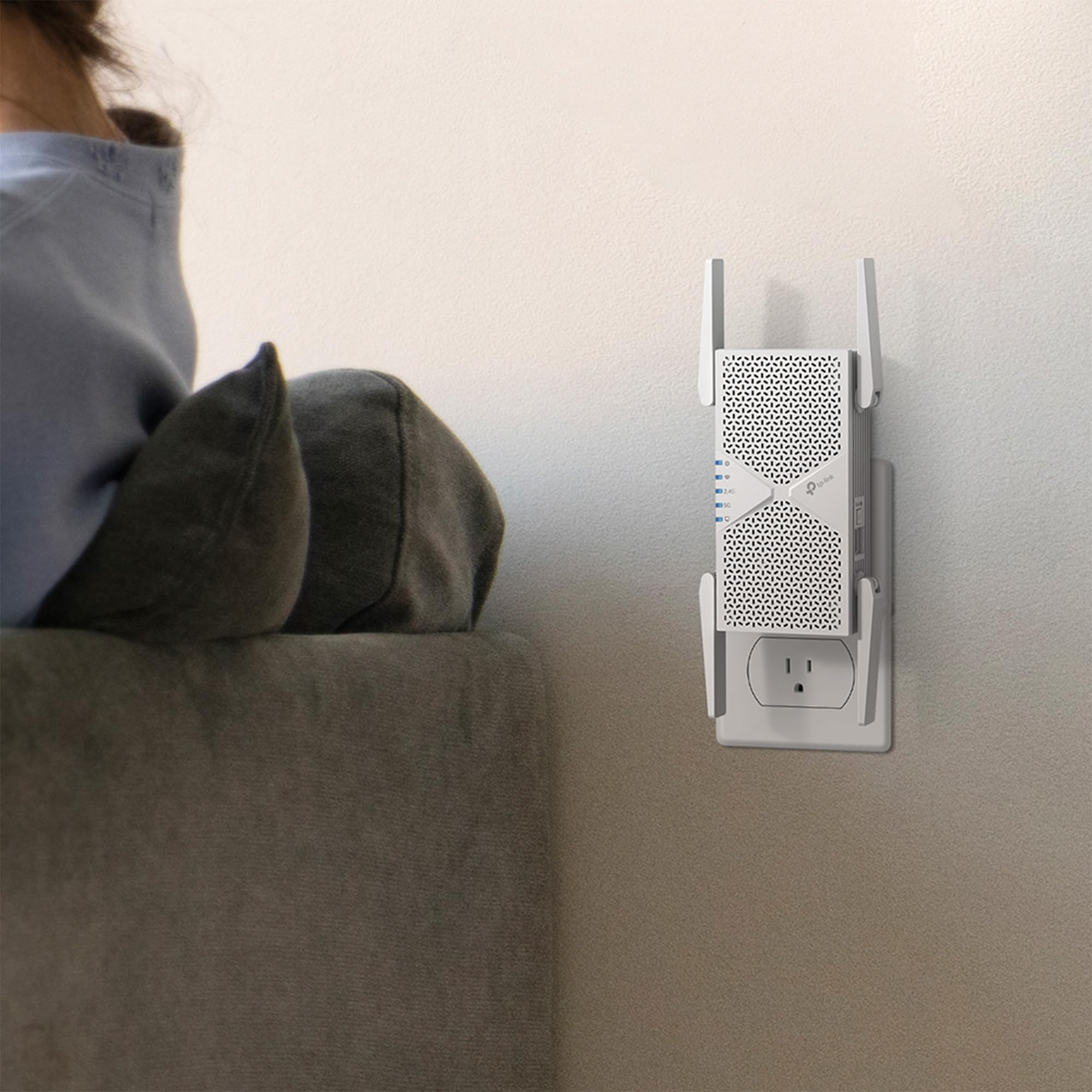 TP-Link RE405BE - Repetidor WiFi 7, BE6500, Doble Banda, conexión Estable | Amplificador de Señal WiFi. Puerto Ethernet. Compatible con EasyMesh. Botón WPS para Configuración Fácil. App Tether.