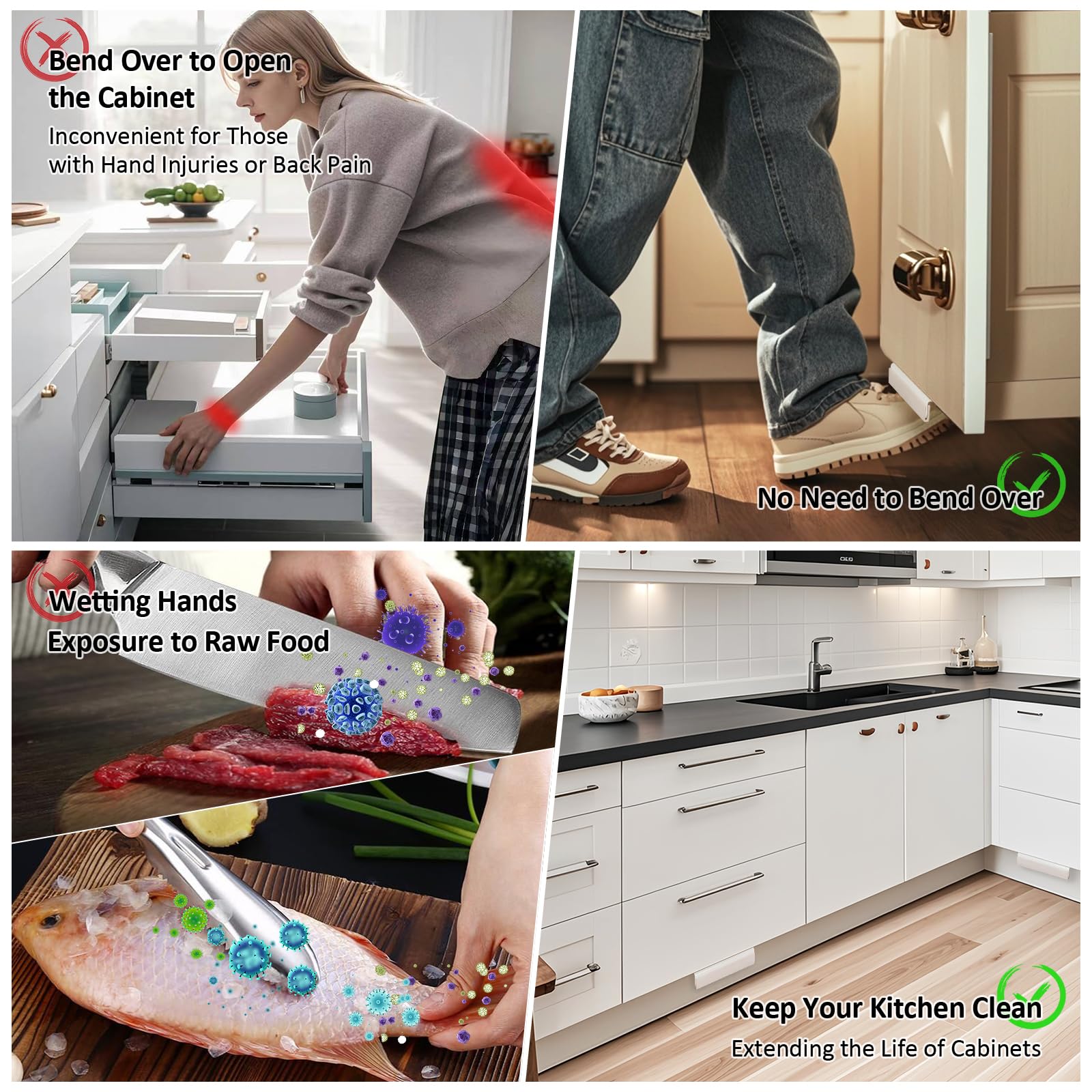 Cabinet Foot Pull - Hands-Free Trash Drawer Access -6 Cabinet Foot Pull - Hands-Free Trash Drawer Access -6