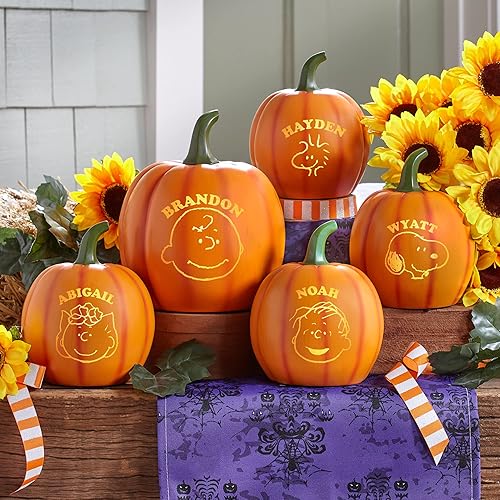 Miniatura 2 de Let's Make Memories Parche de calabaza iluminado de personajes de cacahuetes personalizados, Halloween, Snoopy, L