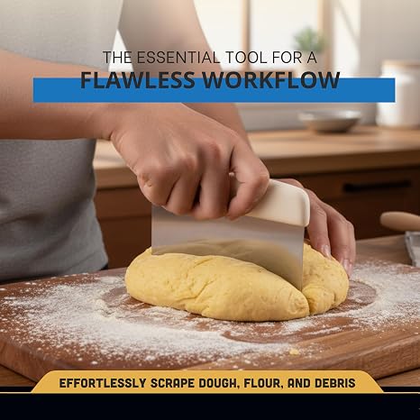 Dexter-Russell S196PCP Sani-Safe 19783 Dough Cutter/Scraper, 6 x 3 Stainless Steel Blade with Textured White Polypropylene Handle, NSF, Baking Tool and Bench Scraper, USA Made