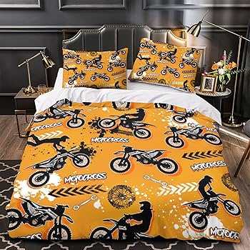 HAVOP Dirt Bike Bedding Set Teens Boys Duvet Cover Set
