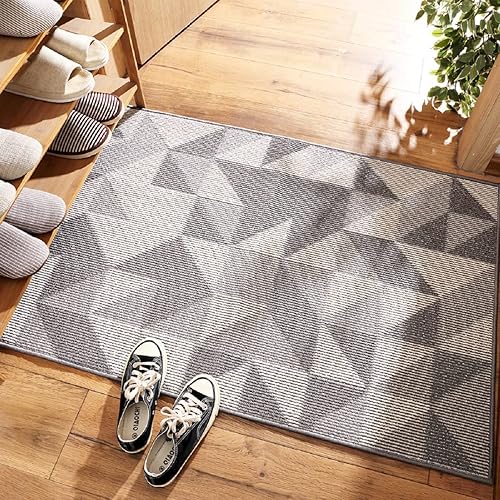 Alfombra geométrica de polipropileno para puerta de porche antifricción antideslizante para el hogar sala de estar