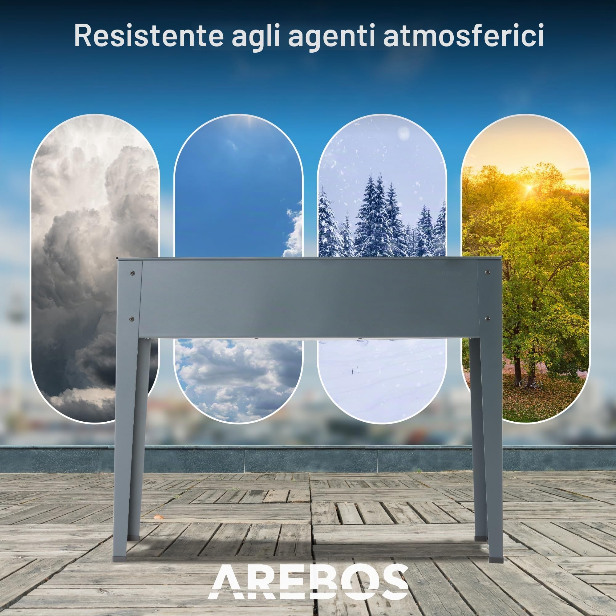 AREBOS Aiuola Rialzata 101,5 x 26 x 80 cm | Fioriera da Giardino e Balcone | Orto Rialzato per Verdure e Erbe | Ideale per Terrazzo