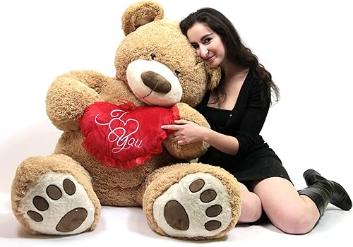 I Love You - Oso de peluche gigante de 49ft con forma de corazón bordado I You