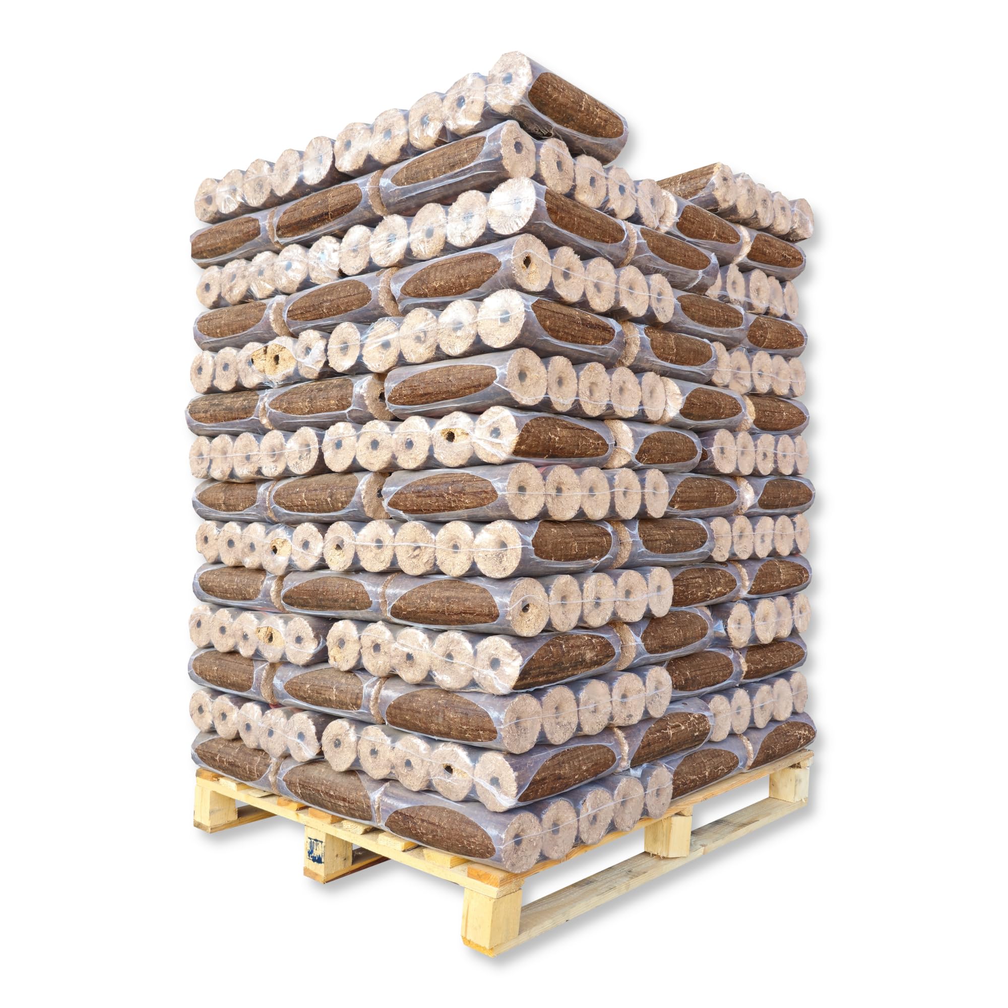 960kg Palette Nestro SONDERAKTION Holzbriketts aus Reiner Buche mit Zugloch Brenn Kamin Ofen Heiz Holz Gluthalter Brennholz Premium Öko Holzbriketts 90mm Durchmesser | Energie Kienbacher