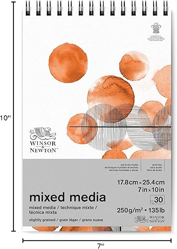 Miniatura 7 de Winsor & Newton Bloc de medios mixtos profesional, 7" x 10", 30 hojas, 250gsm, blanco