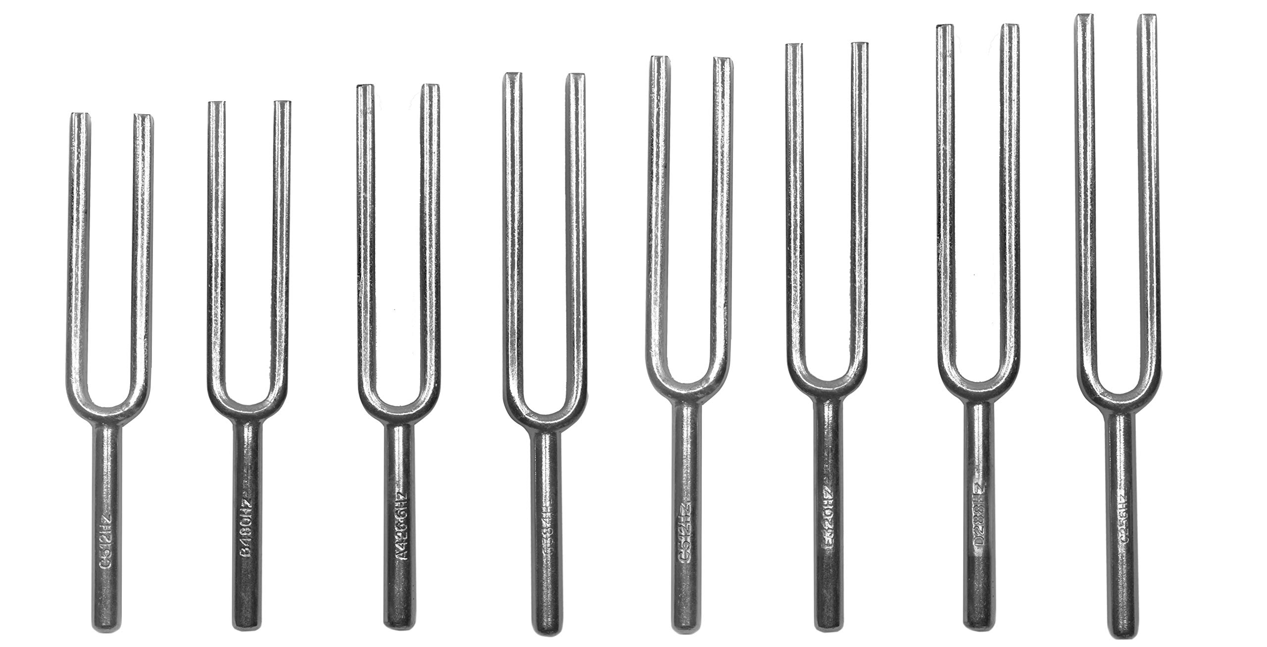 Eisco - Scientific Steel Tuning Fork Set of 8 for Physics Experiments Scientific Pitch C4 = 256Hz