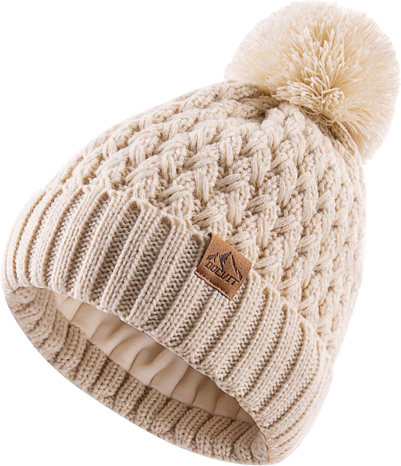 Kids Pompom Winter Beanie Hat Scart Gloves Set,Boys Girls Knitted Fleece Lined Woollen Hat for Children's Toddler 3-9 Years - Image 2