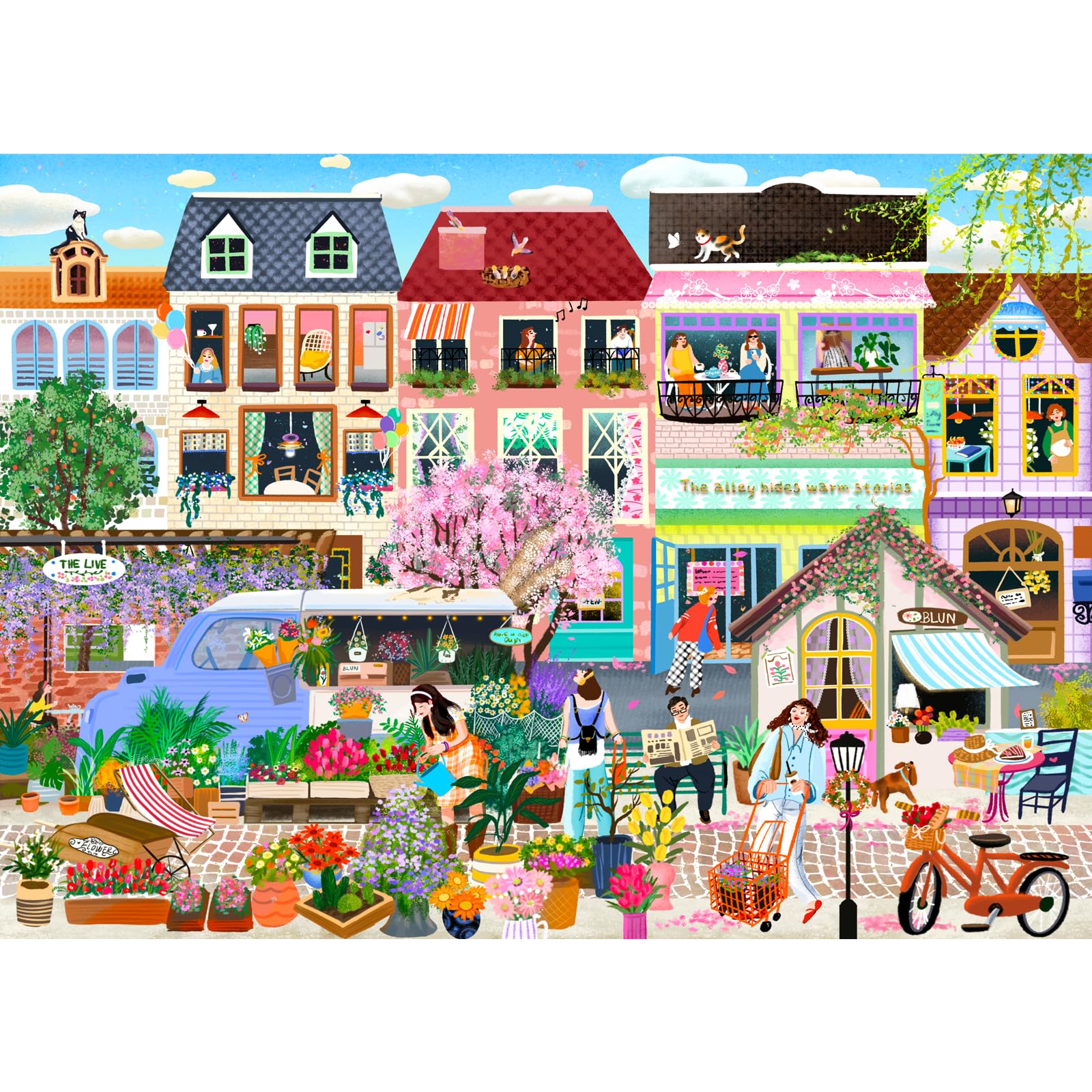 HUADADA Jigsaw Puzzles for Adults 1000-Blossom Lane — image 1