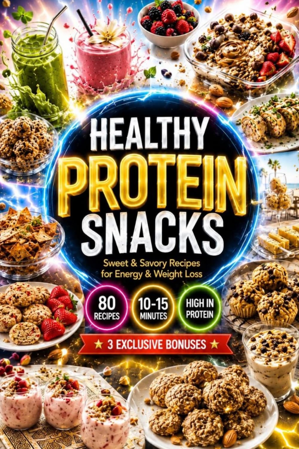 HEALTHY PROTEIN SNACKS: Sweet & Savory Recipes for Energy & Weight Loss