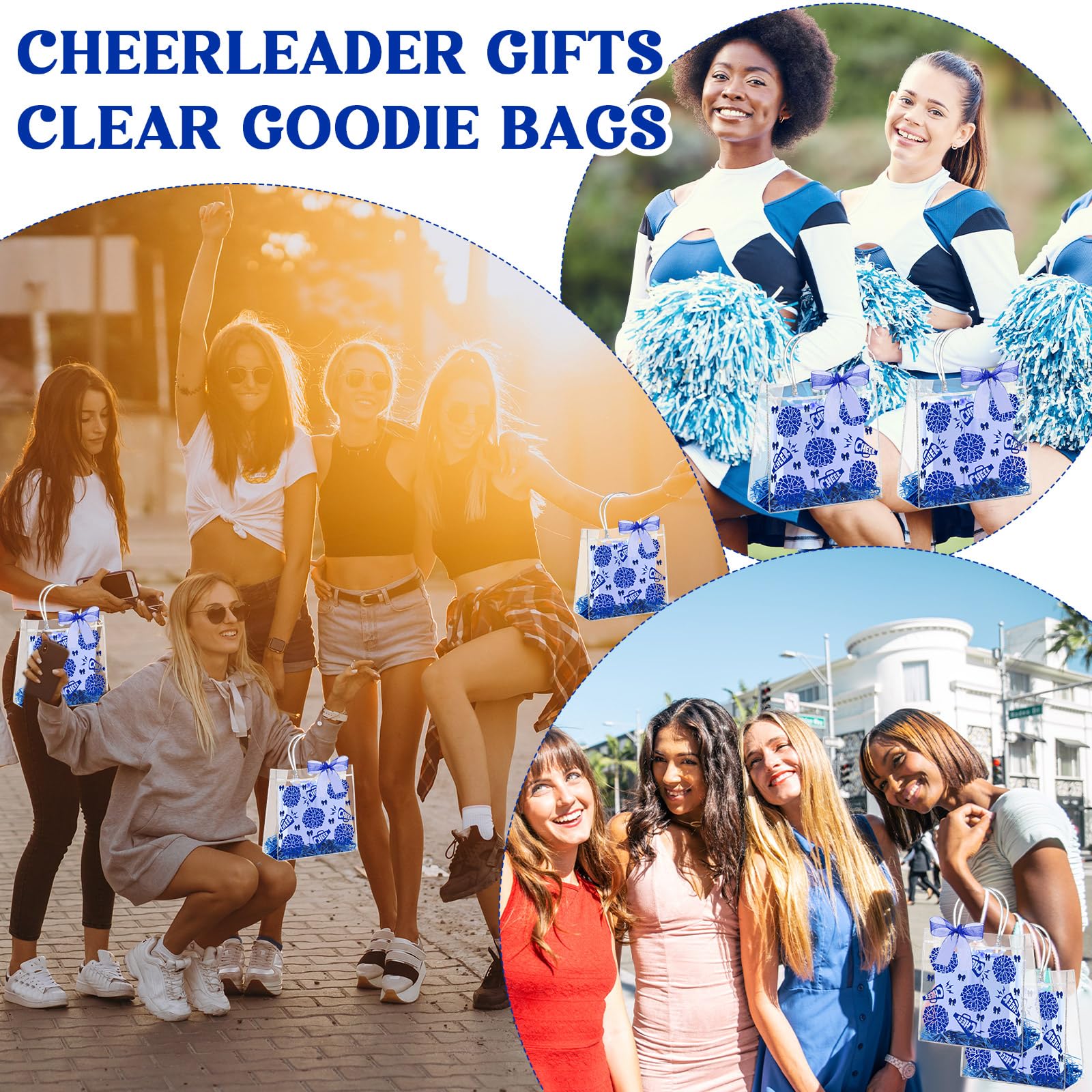 10 Pieces Clear PVC Gift Bags Plastic Tote Bags With Handles Small Transparent Gift Wrap Bags