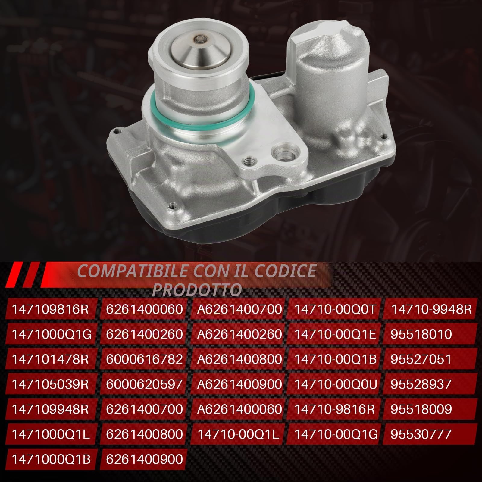 Valvola EGR, ricircolo dei gas di scarico elettrico di ricambio per Classe C W205 S205 Vito W447 NV300 X-Trail Vivaro Espace Trafic Grand Scénic Accessori Auto Parte # 147109816R 147101478R