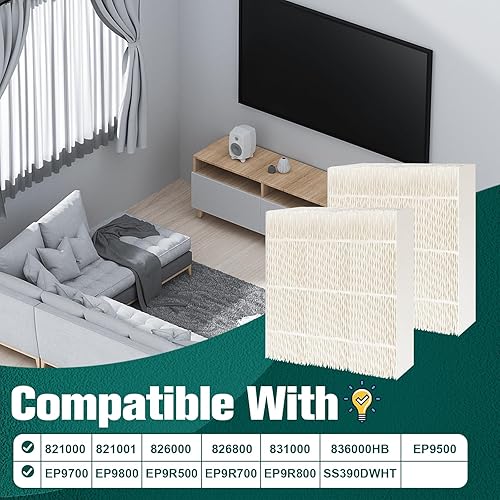 Miniatura 3 de ROMON Humidificador 1043 Super Filter Wick Reemplazo para Essick Air AIRCARE 821000 826000 826800 831000 EP9500 EP9700 EP9R500 EP9R800 y Bemis Space