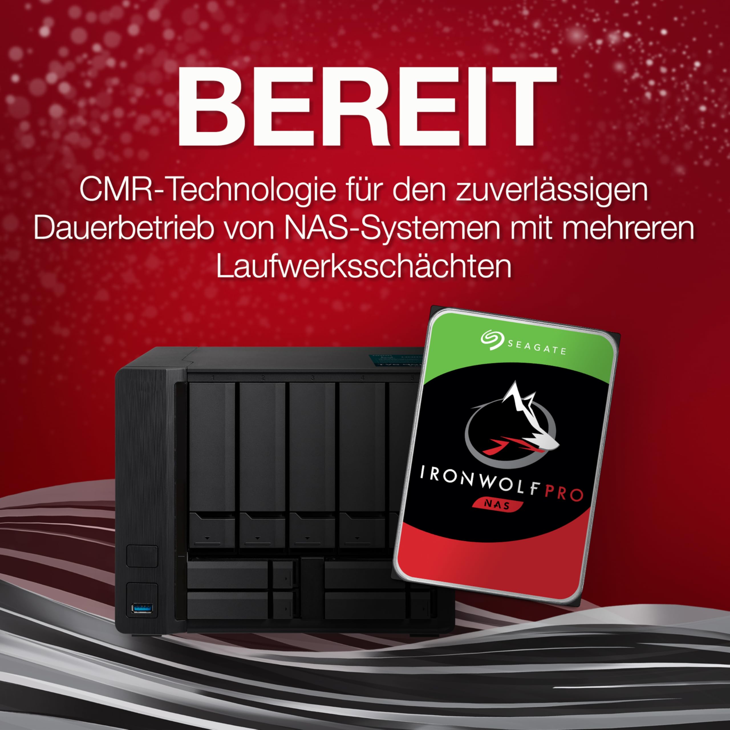 Seagate IronWolf 6 TB interne Festplatte NAS HDD, 3.5", 5400 U/Min, 256 MB Cache, SATA 6 Gb/s, silber, Data Rescue Services (ST6000VN006)