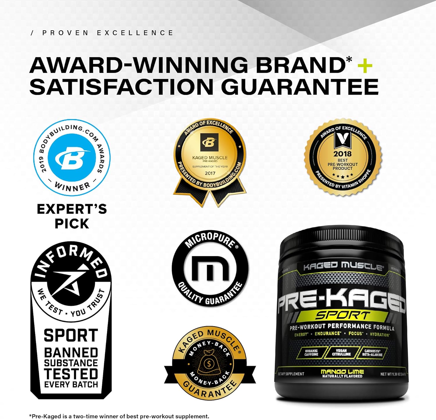 Kaged Muscle Pre Workout Powder; Kaged Muscle Pre-kaged Sport, Glacier Grape, 20 Servings., Glacier Grape, 9.31 Ounce : Health & Household