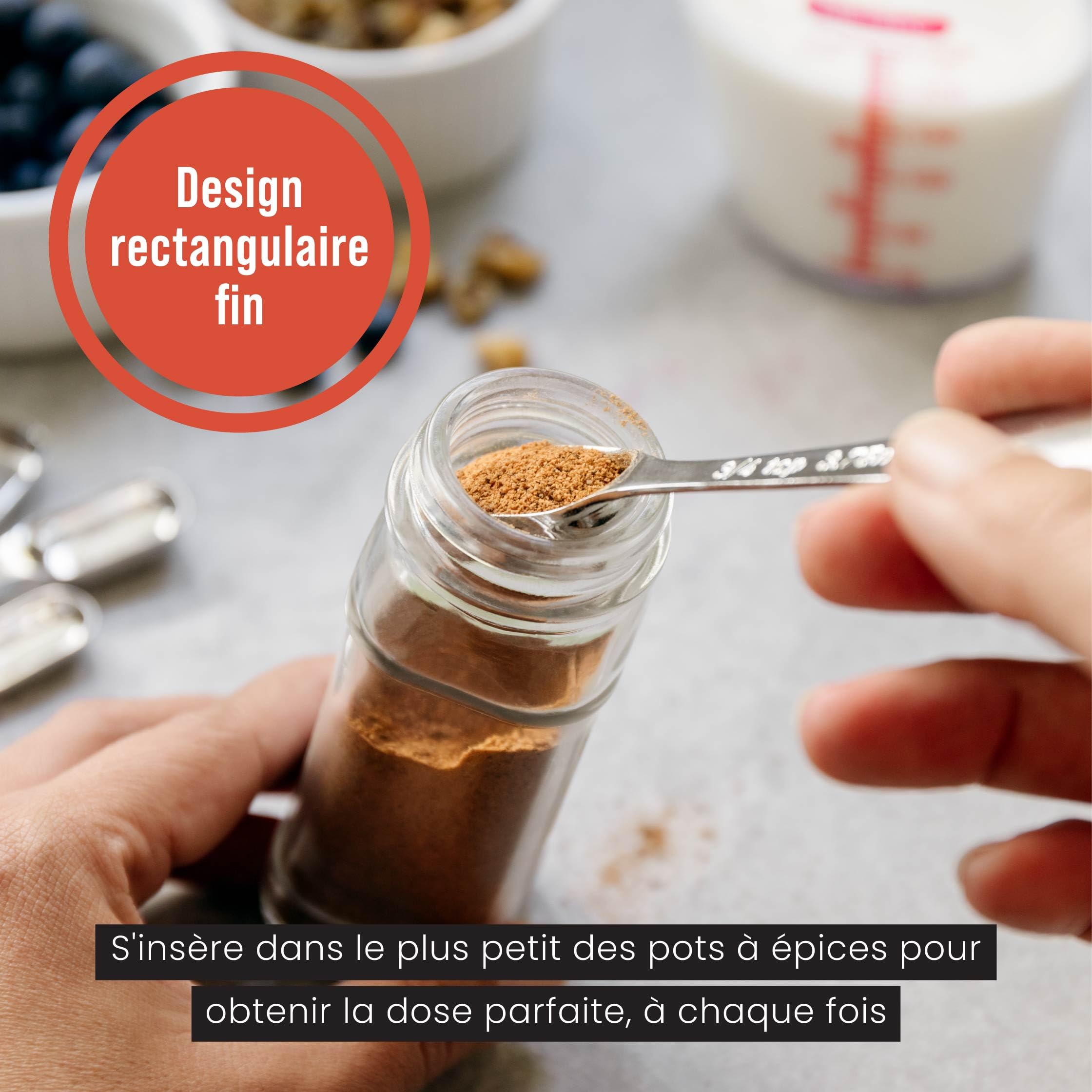 Cuillères à Mesurer Chef Pomodoro Lot De 7 - Acier Inoxydable Pour Cuisine Et Pâtisserie