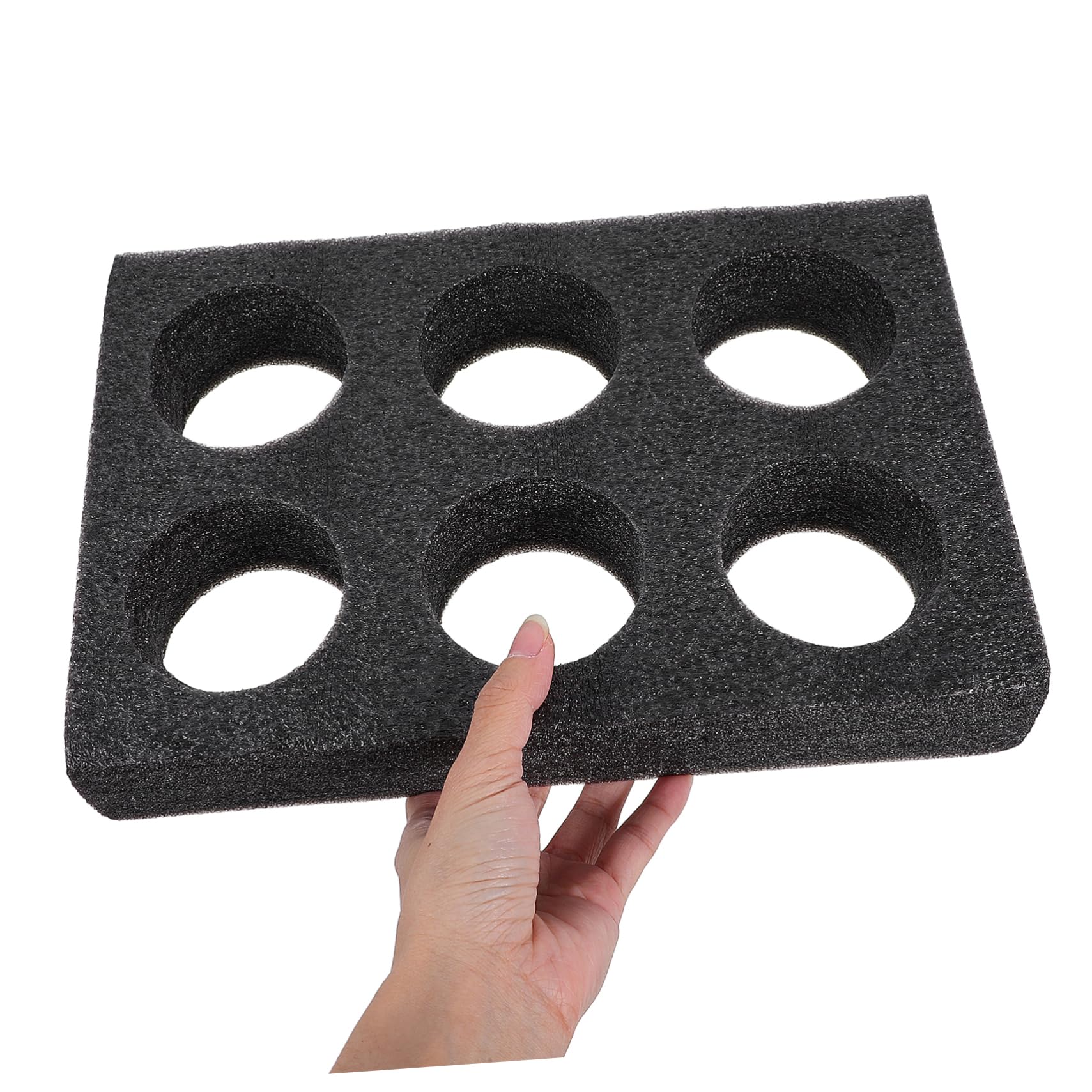 Support Porte-tasse en Éponge Perle Noir 2pcs pour 6 Gobelets Anti-chute et Absorbeur de Chocs pour Cafés et Salons de Thé