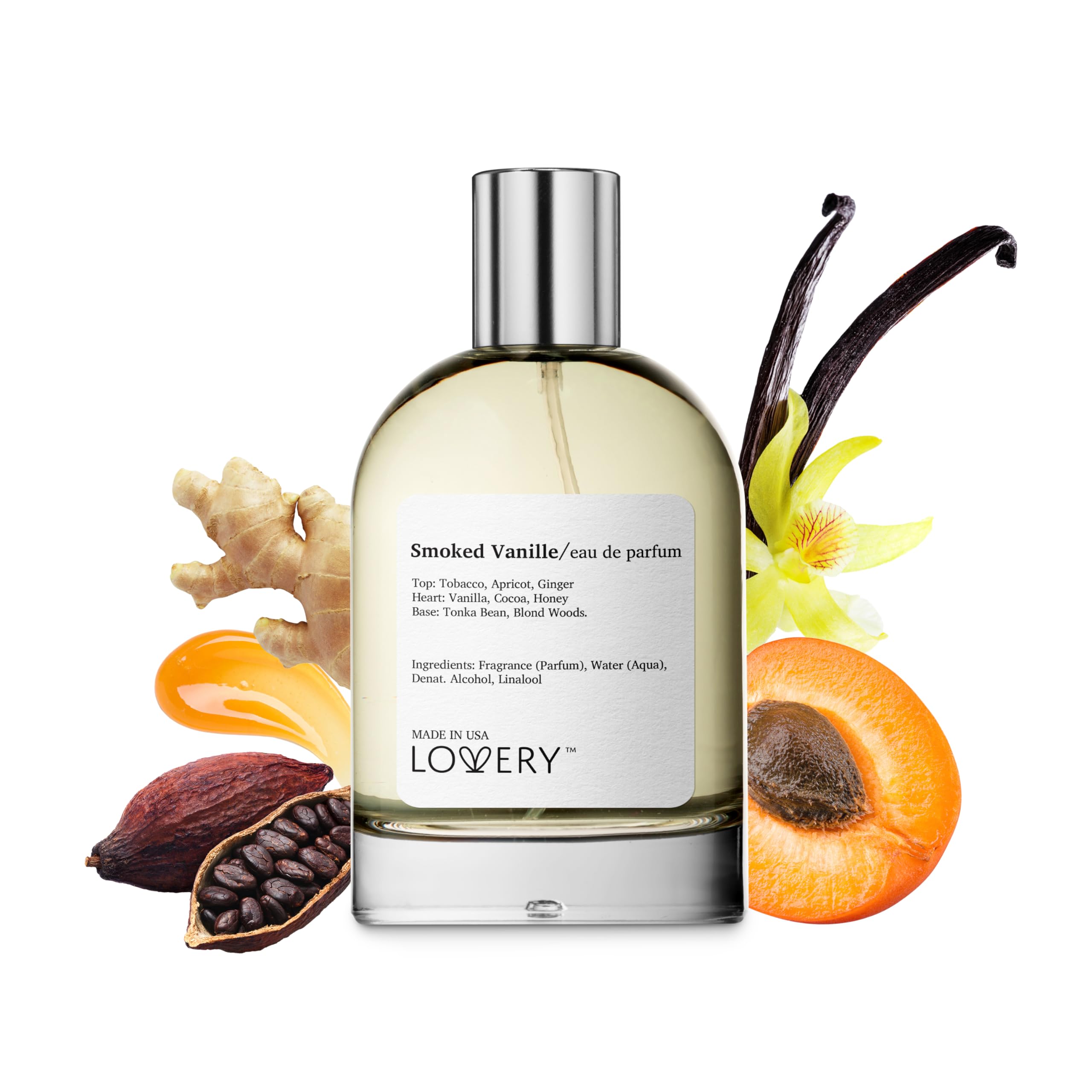 LOVERY Smoked Vanille Perfume Inspired by T.F.ord, Long Lasting Pure Vanilla for Women & Men, Clean Fragrance Spray, 100ml for Womens Birthday - USA