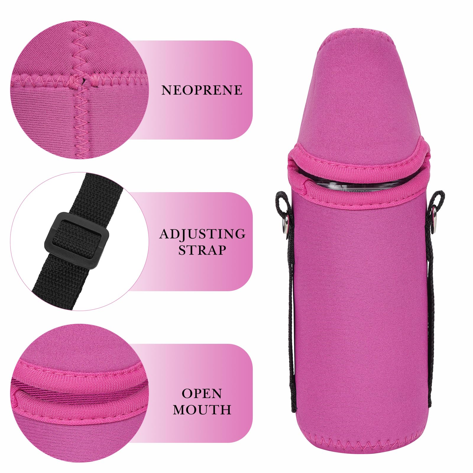 Funda De Neopreno Para Botella De Agua Desechable - Aislante, Con Correa, Compatible Con Smartwater, Evian Y Más