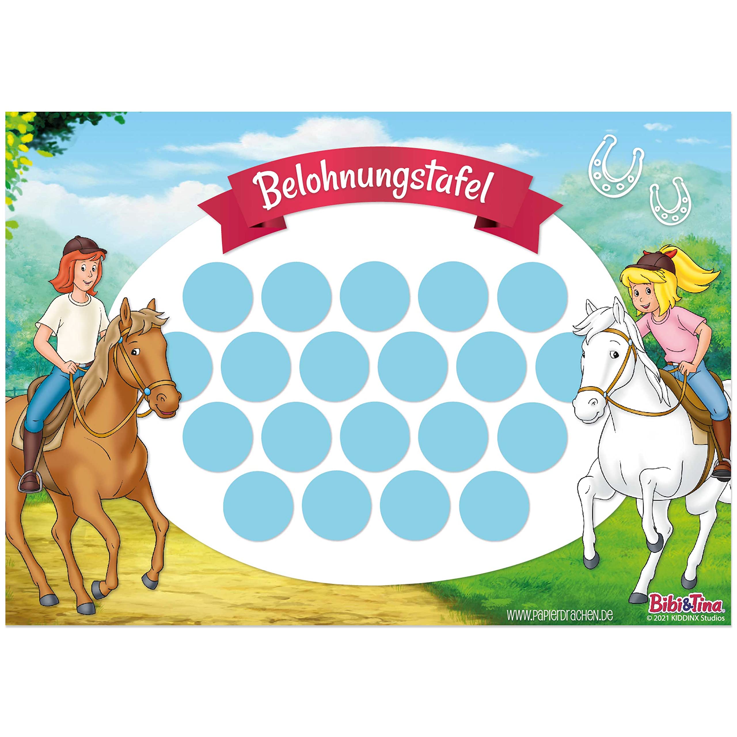 Papierdrachen Reward board set for children as tear-off pad, 10 sheets, motivational concept as training aid