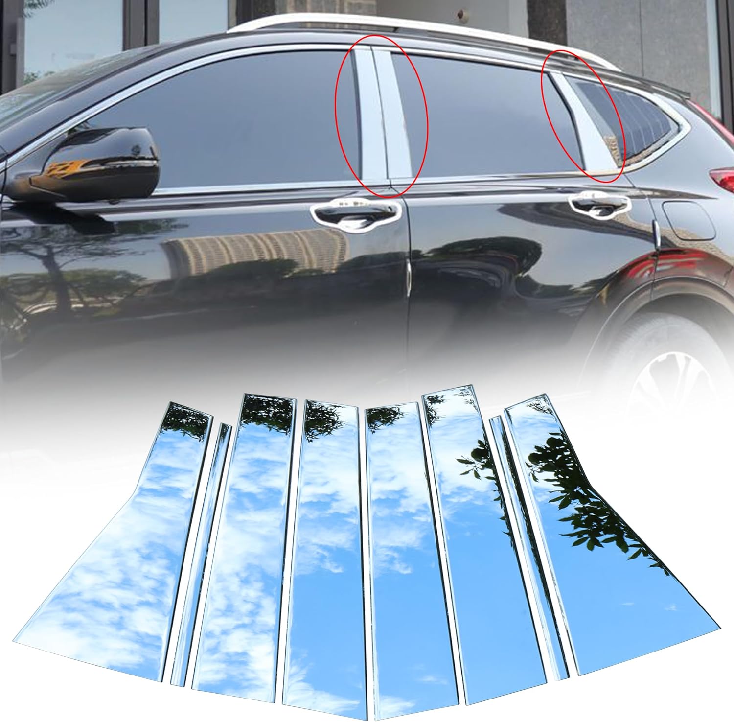 G Door Window Pillar Posts Trim Molding Stainless Steel Fit for Toyota Corolla 2019 2020 2021 2022 2023 Cover Silver 12-pc