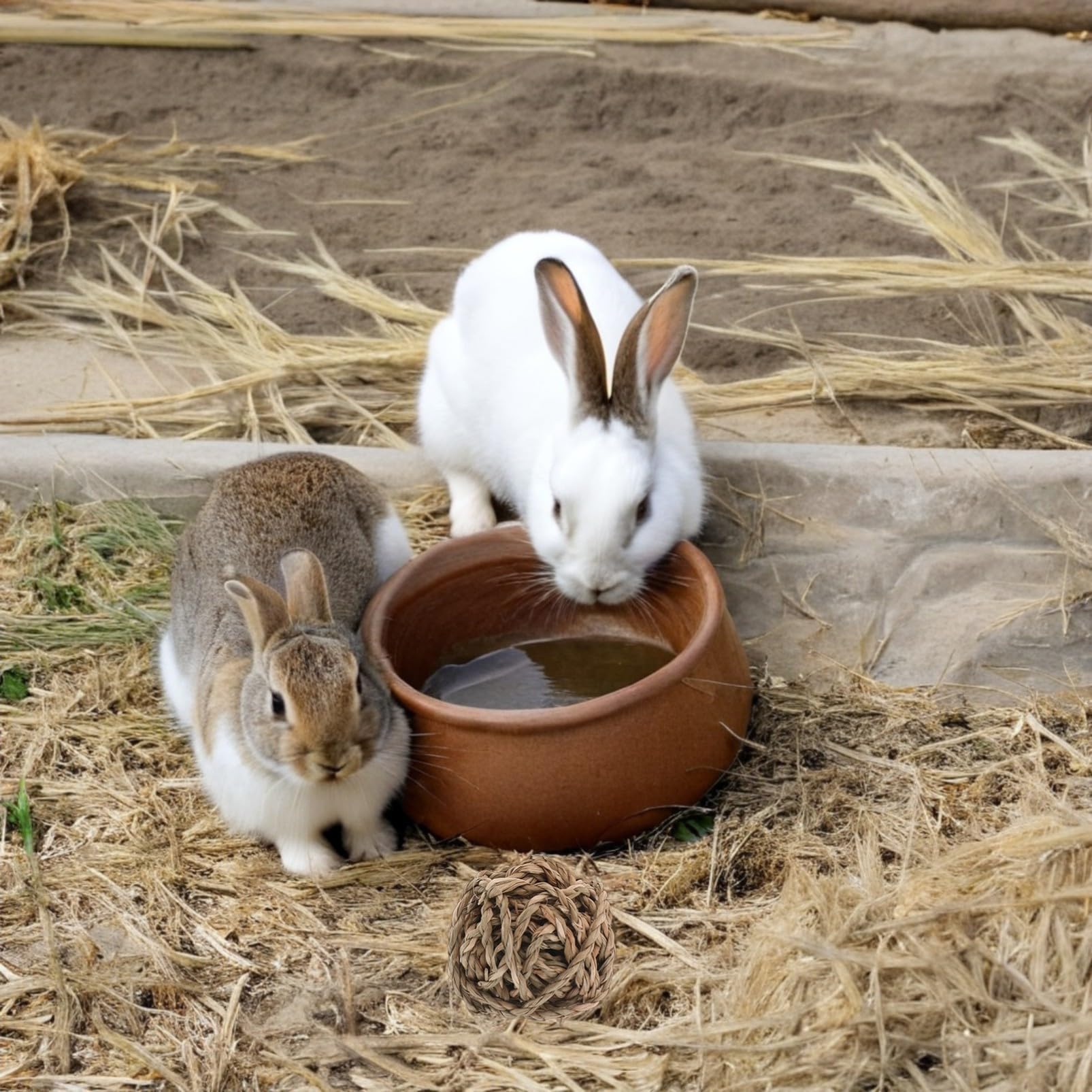 20 Stück Teiliges Rattan Kauball Natürlichem Gras Langlebiges Zahnpflege Kaninchen Hamster Chinchillas Fördert Gesunde Zahnabnutzung und Beschäftigung Kleiner Haustiere