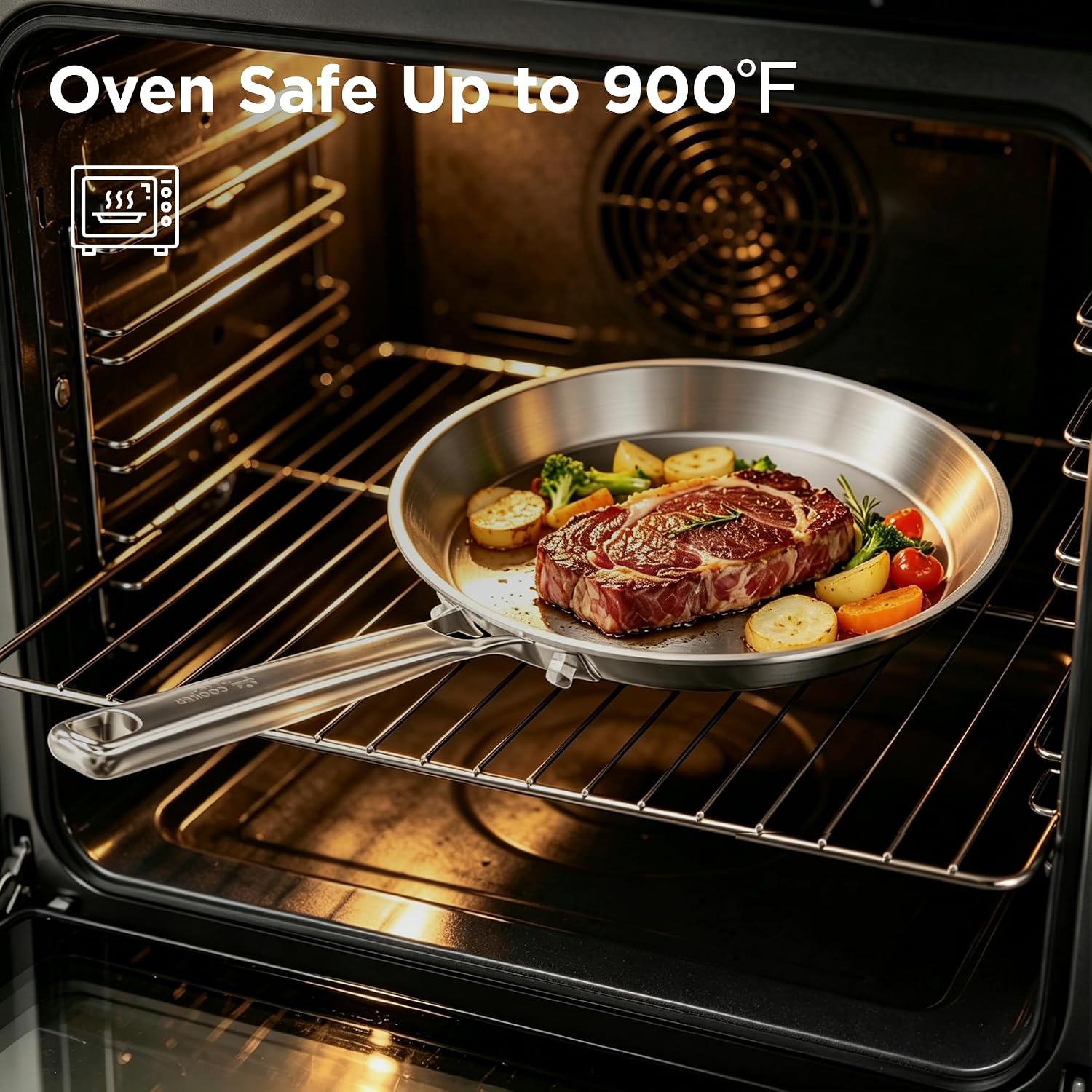 COOKER KING 11" Stainless Steel Crepe Pan, Everyday Flat Skillet