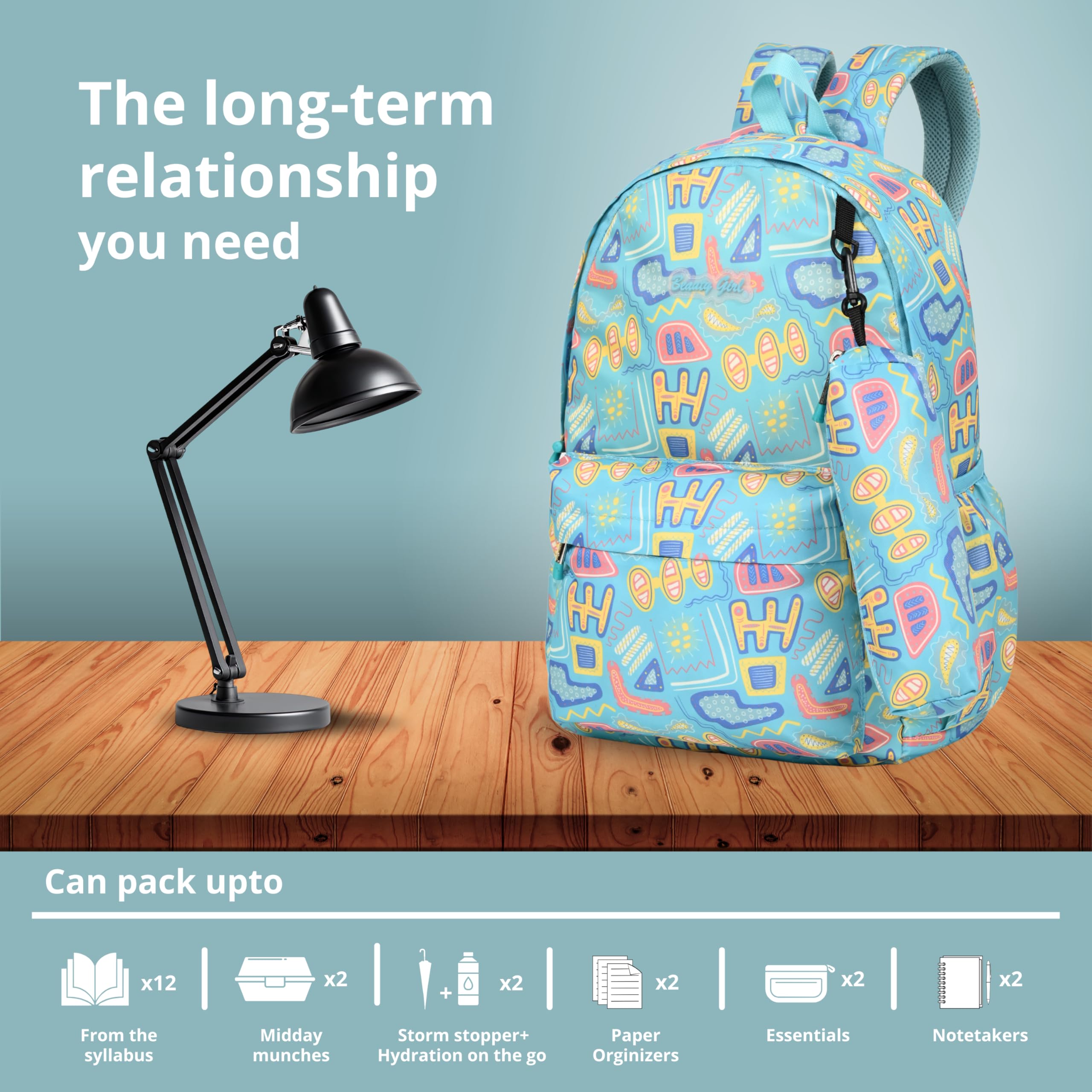 BEAUTY GIRLS BY HOTSHOT |COLLEGE BACKPACK|SCHOOL BAG|TUTION BAG|TABLET SLEEVE|JOY POUCH|WATER RESISTANT BAG|FOR GIRLS & WOMEN 15 LITERS 1