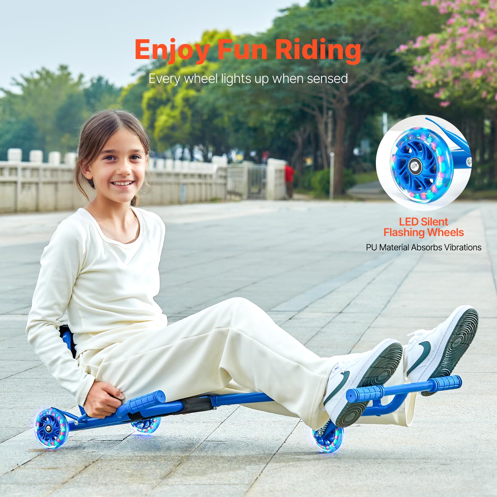 Happybuy Ride on Scooter, with a Load Capacity of 198 lbs. Swing Side-to-Side for an Incredible Ride Powered by Zig-Zag Motion. A Drifting Toy for Ages 10+, Rides on Any Hard Surface Indoors