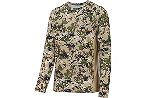 BASSDASH Men's Camo Big and Tall Hunting Performance Long Sleeve Shirt with UPF 50+