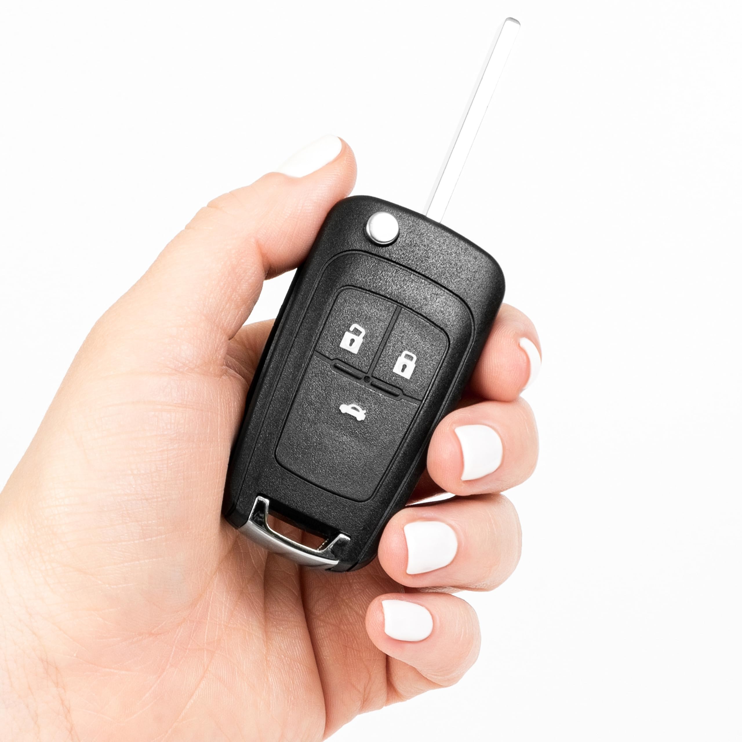 FINTERRY Obudowa Kluczyka Samochodowego do Opel Vauxhall – Etui 3-Button z Mechanizmem Składanym do Insignia Astra J Mokka Meriva B Zafira C Corsa E – Obudowa Zamienna HU100