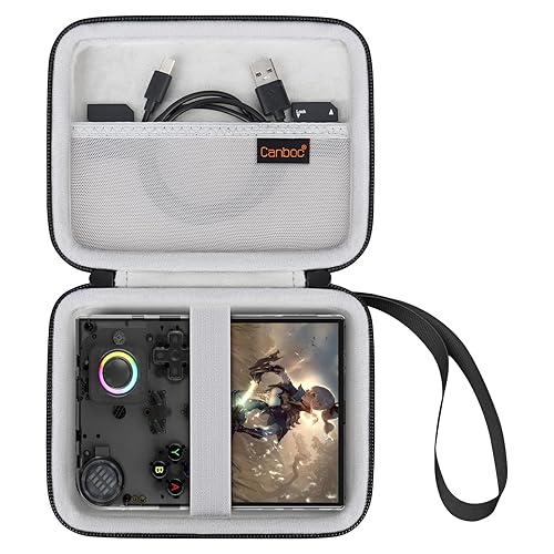 Canboc Carrying Case for Anbernic RG40XXV RG406V RG405V Retro Handheld Game Console, RG40XXV Video Gaming Console Storage Box, Mesh Pocket fits