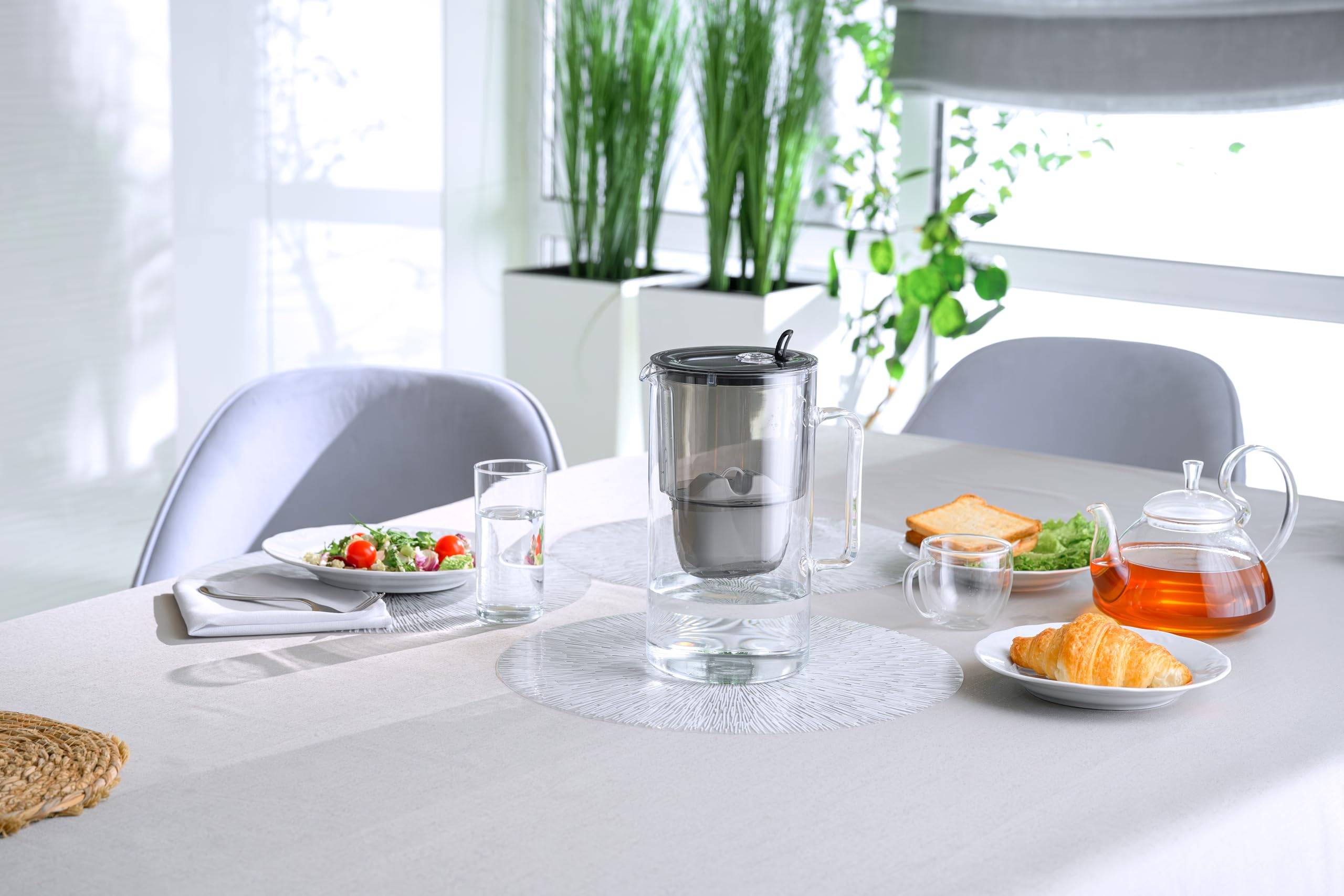 AQUAPHOR Carafe Filtrante en Verre avec 1 filtre MAXFOR+ 200 L - Capacité 2,5 L - Noir