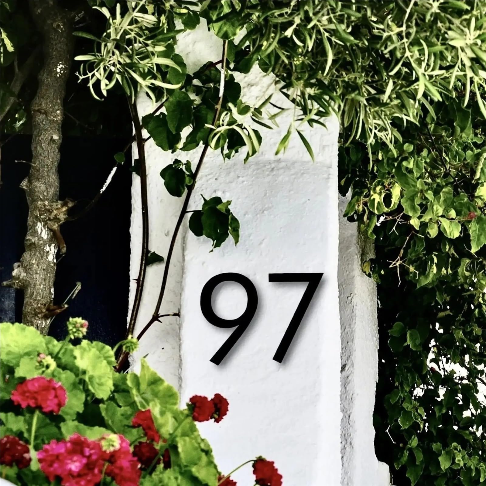 Número Casa Exterior Placa acrílica con letras numéricas de 6 a 12 pulgadas for buzón moderno, marca dirección casa al aire libre(8,12 inch)