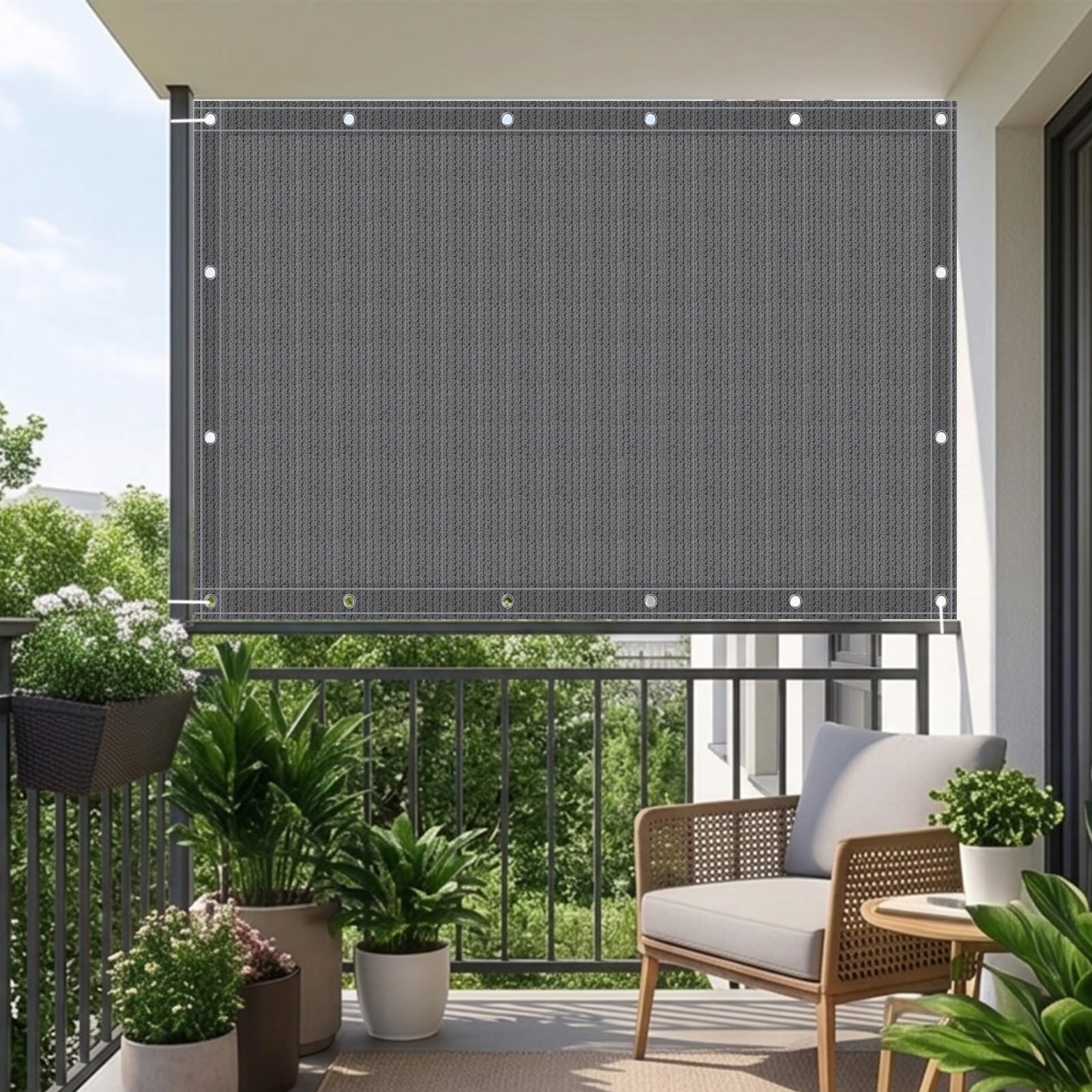 Tkanina z filtrem przeciwsłonecznym, 175 x 310 cm, z przelotkami, ochrona przed promieniowaniem UV, plandeka z siatki, niestandardowy rozmiar i opcje kolorystyczne, do szklarni, patio, plaży i