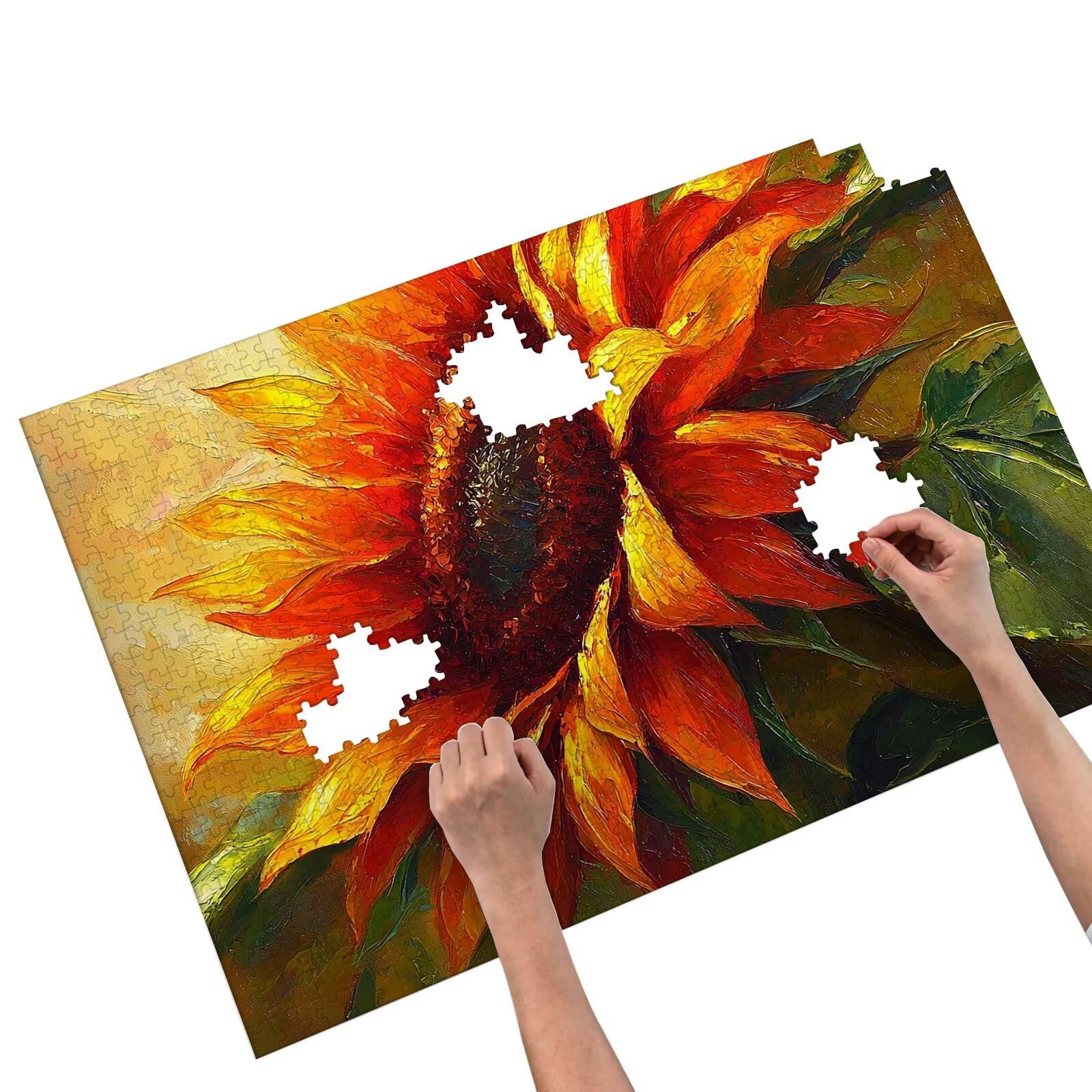 Puzzle 2000 sztuk dla dorosłych, drewniane puzzle słonecznika dla dorosłych, trudne drewniane łamigłówki, rodzinne gry edukacyjne, łamigłówki z pudełkiem na prezent do dekoracji domu, prezent dla