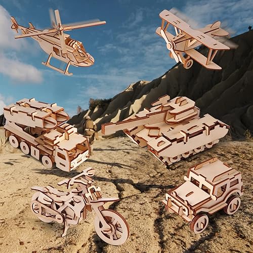 Vista 33 de calary Rompecabezas de madera 3D de simulación de dinosaurio, conjunto de juguetes para niños y adultos, juego de 6