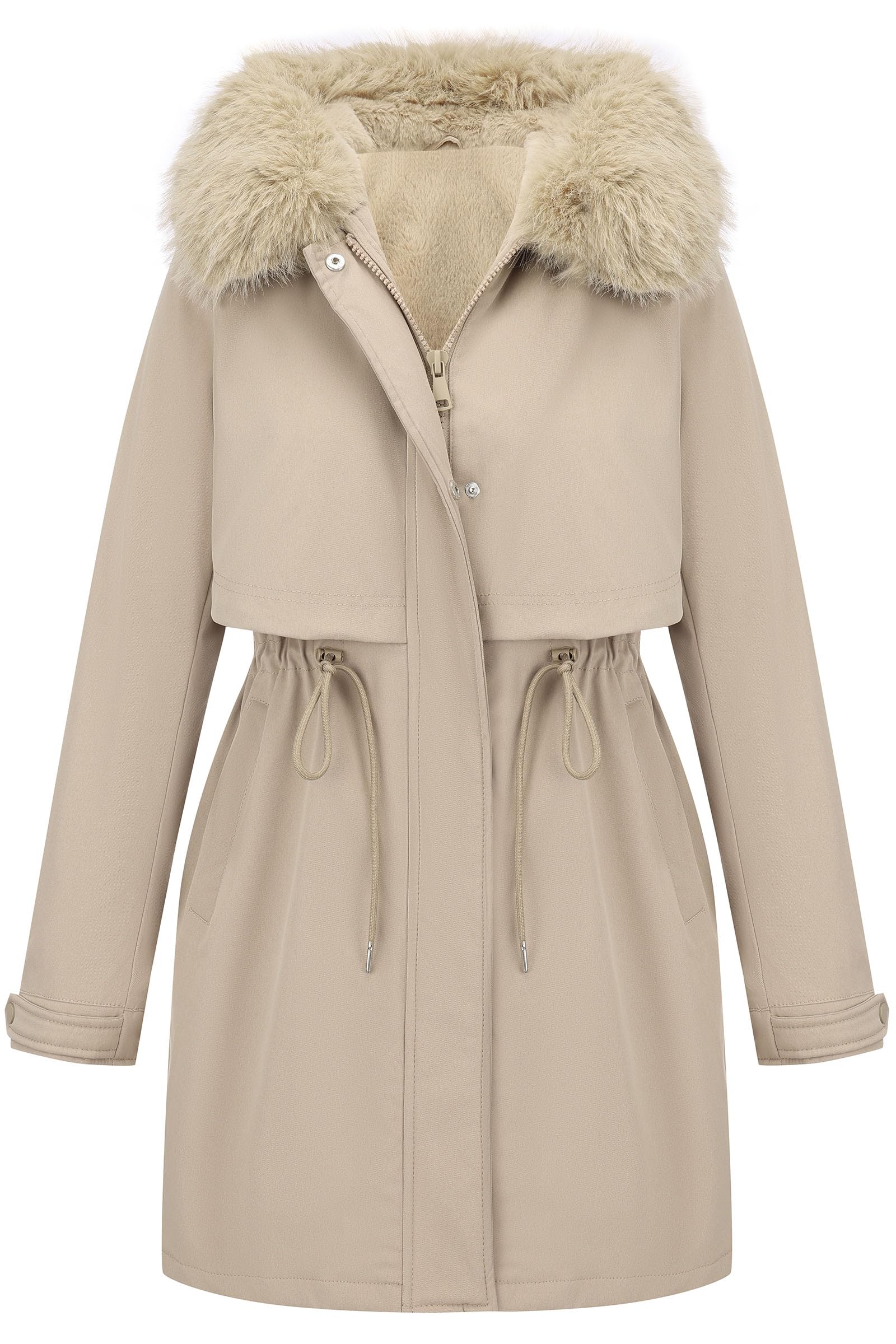 risissida Women Winter Parka Puffy Coat for Deep Cold,Thicken Puffer Jacket with Long Fur Collar Hooded,Warm Bubble Overcoat-picture-11