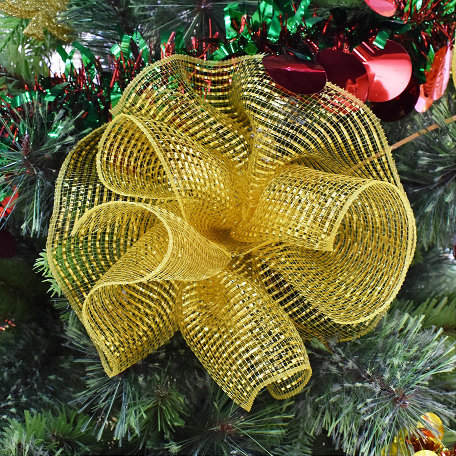 Manualidades Navidad Cinta Malla Metálica Dorada 10x10 Yardas - 2 Rollos  Para Decoración Bodas Y Fiestas Cinta Metalizada Rollos, image size:1600x1600