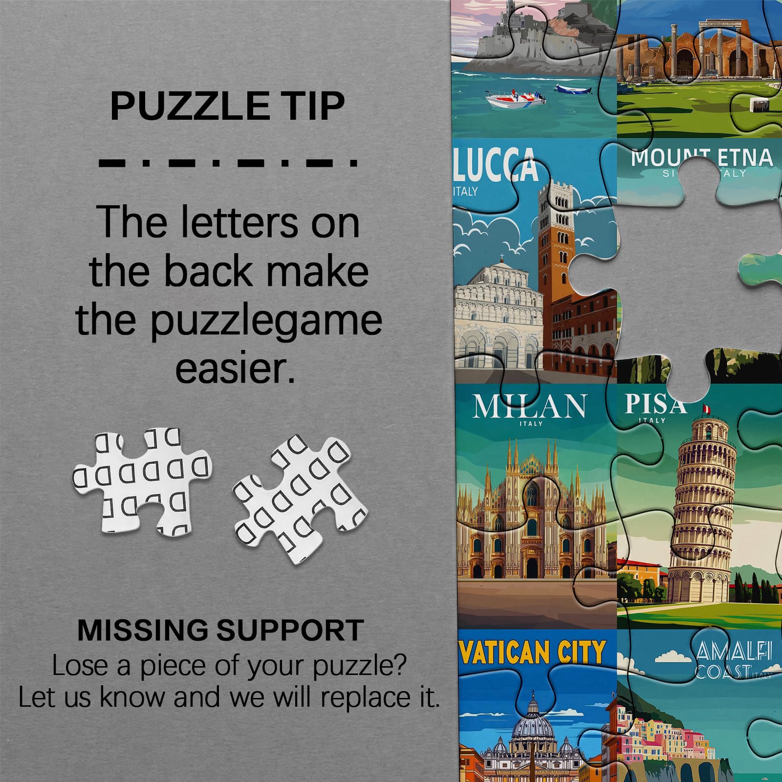 Italy Puzzle 1000 Piece for Adults Nature, Cinque Terre Rome Travel Jigsaw Puzzles City Florence, Europe Landscape Scenic Collage Challenging Puzzle for Adults - Image 7