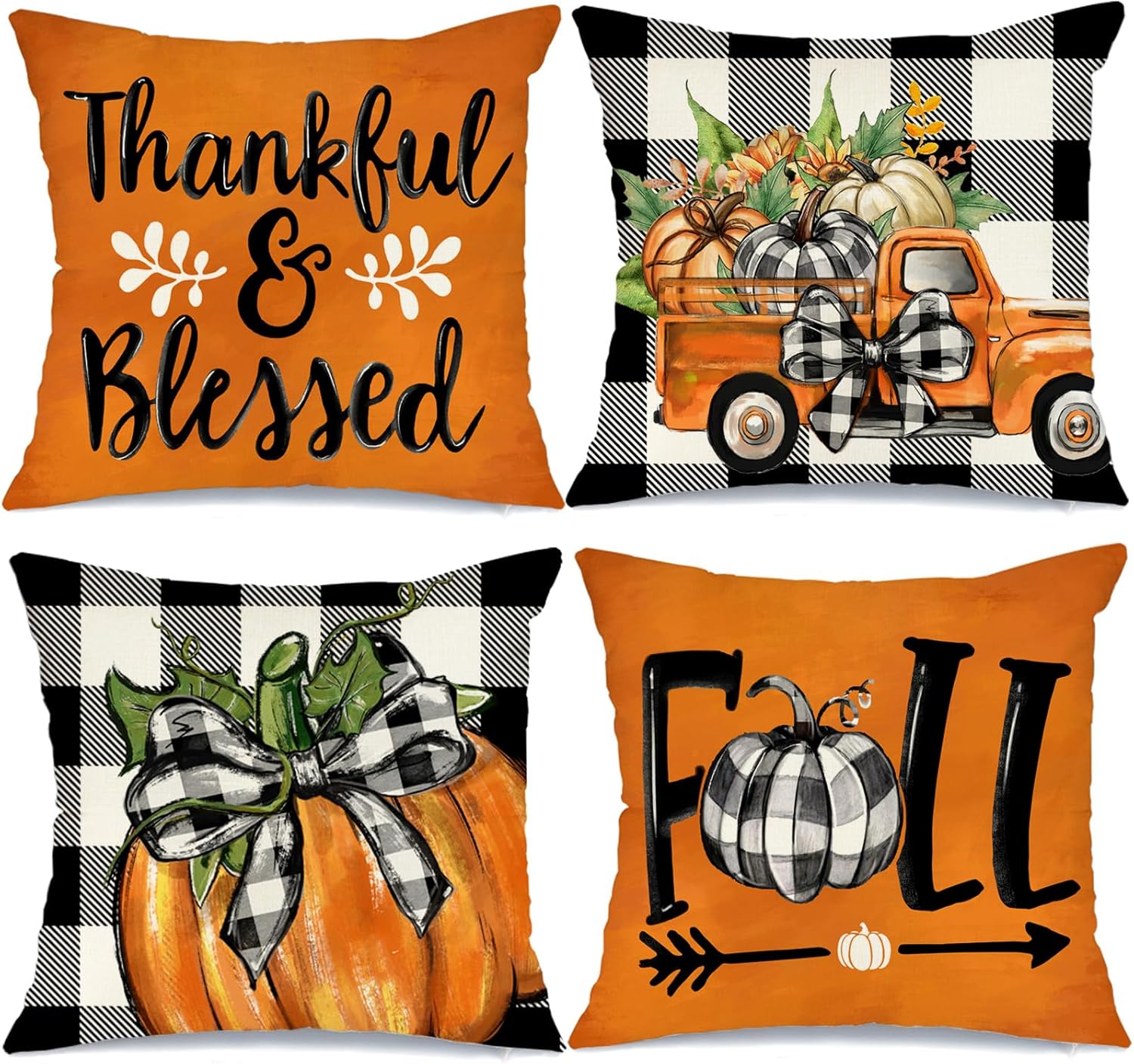 GEEORY Fall Decorative Throw Pillow Covers 20 x 20 Inch Set