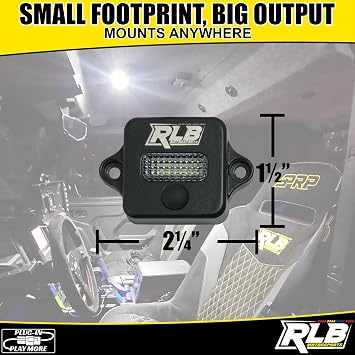 Dome Light for UTV, Golf Cart, Offroad Vehicles, Interior LED Dome Light with Push Button! Compatible with Polaris Can Am Roll Bar 1 - 3 or Flush Mount.