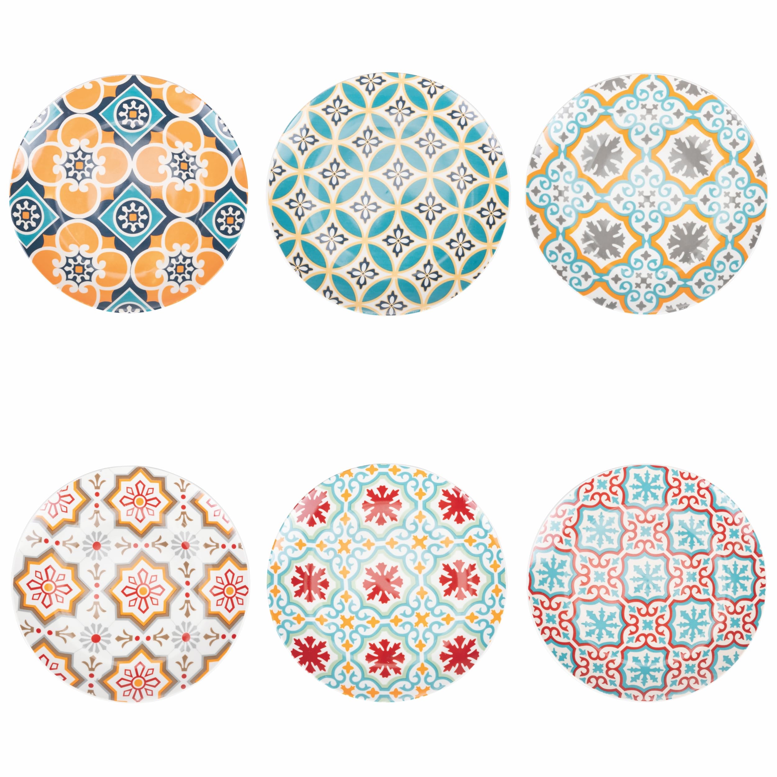 Valladolid Mediterranean Porcelain Fruit Plate Set of 6